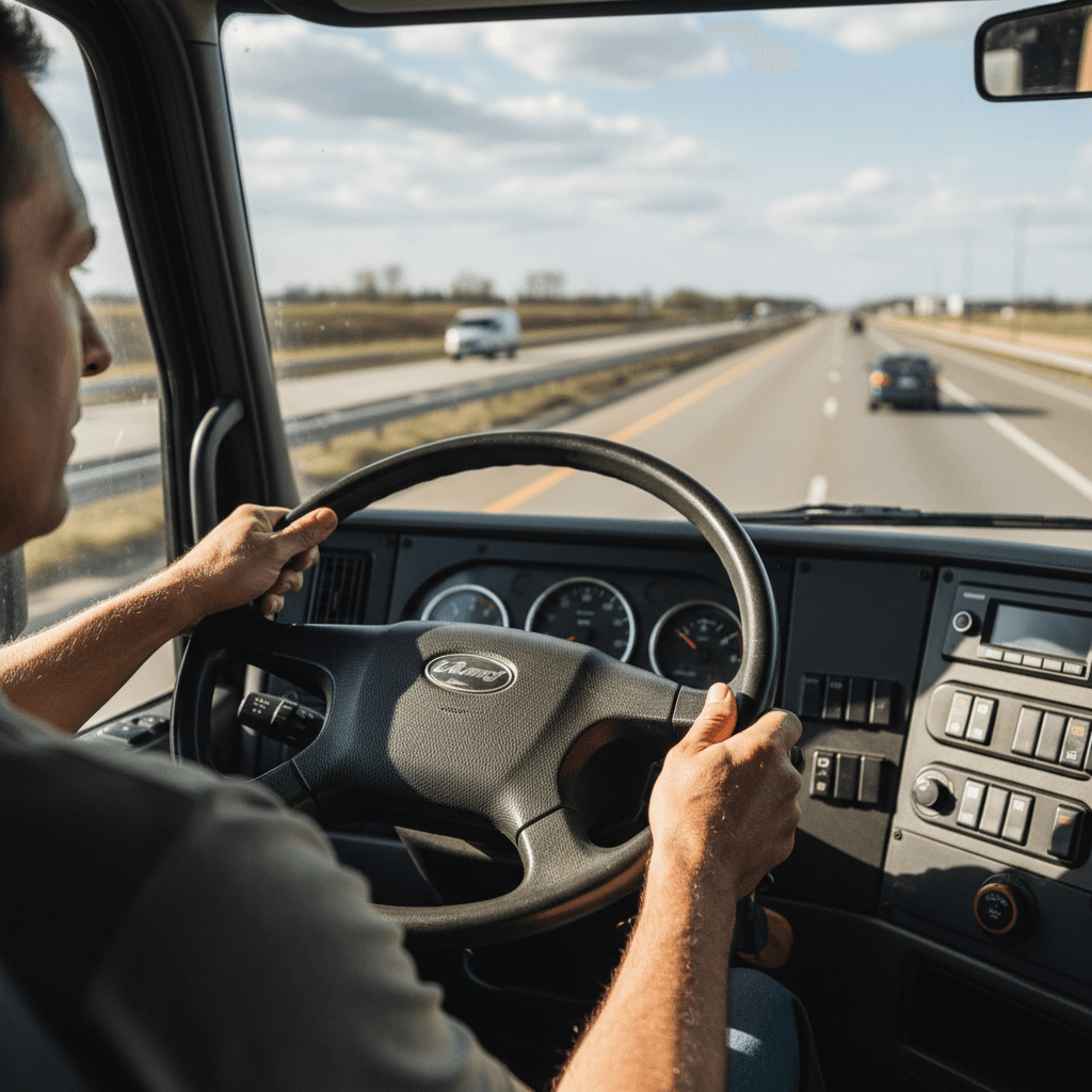 Driver reviewing load details on tablet