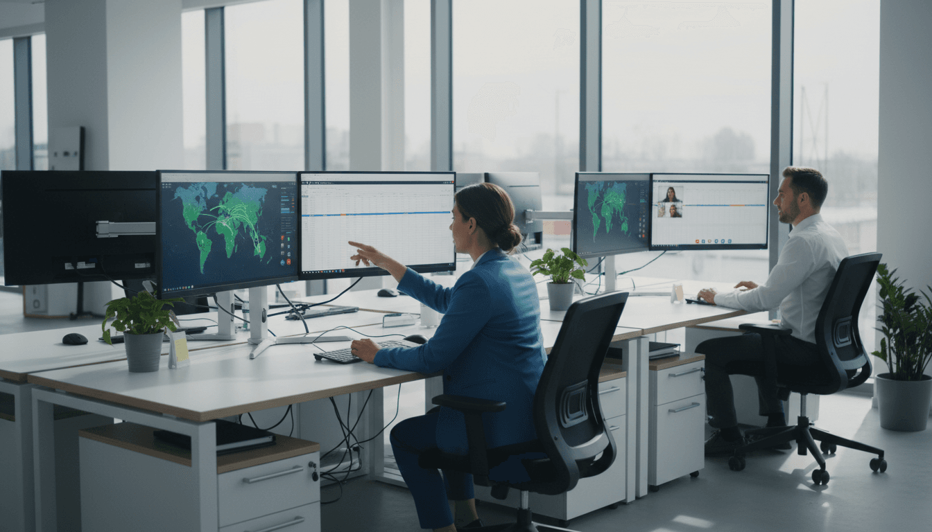 Dispatch center monitoring active shipments